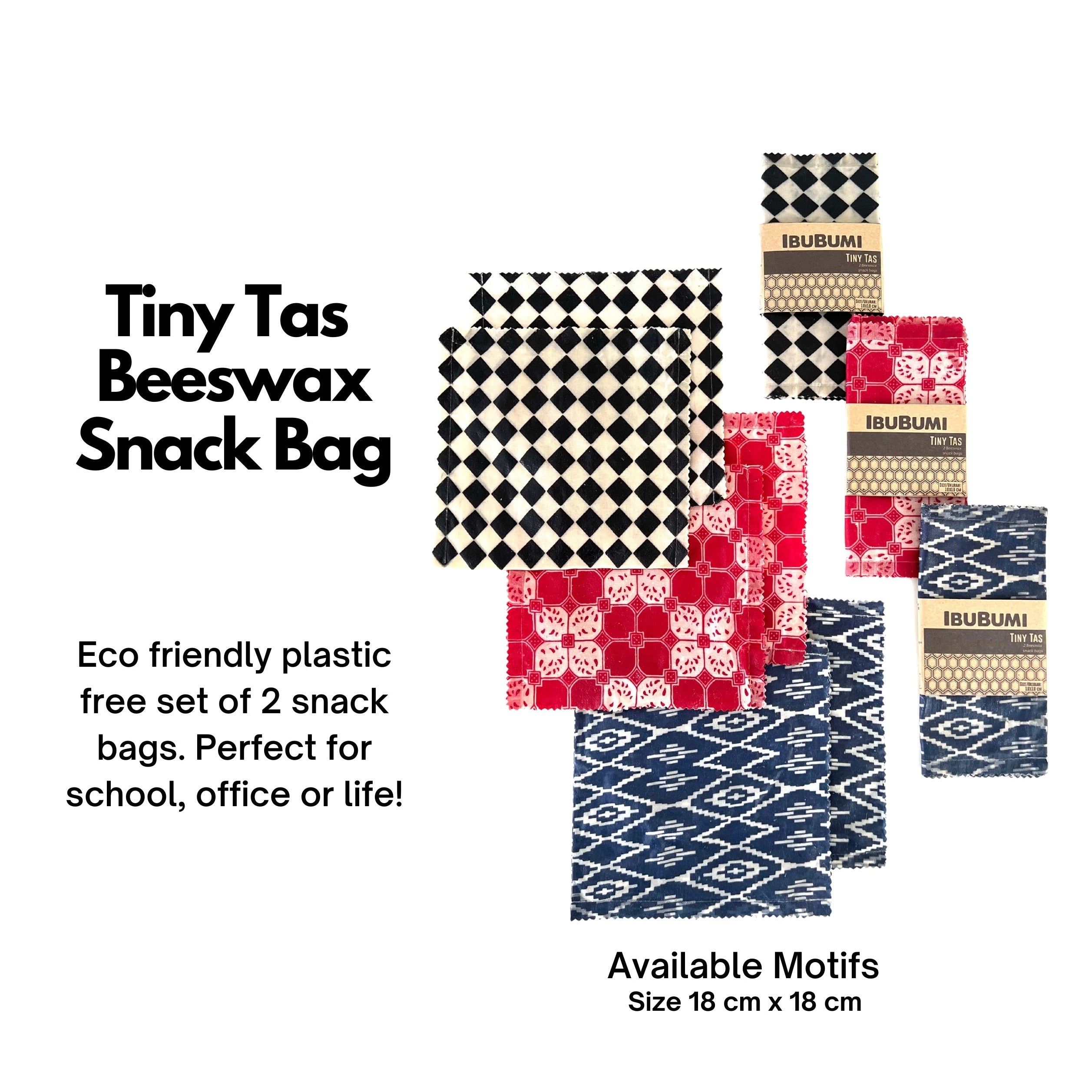 Reusable Beeswax Snack Bags - Tiny Tas